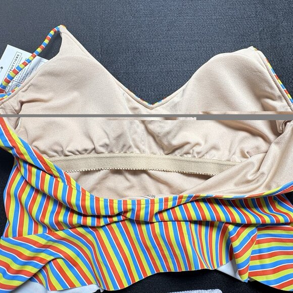 NWT KORTNI JEANE Women 2 Piece Swimsuit Bikini Scoop Back Sz M Multicolor 28-5 - Picture 15 of 16
